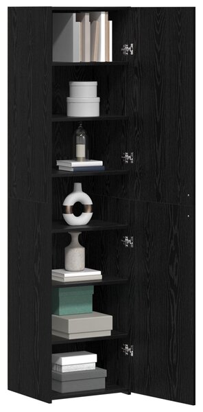 VidaXL Fekete Tölgy Magas Szekrény 45x42.5x185 cm Szerelt fa