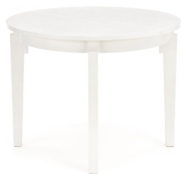 Asztal Houston 785, Fehér, 77cm, Hosszabbíthatóság, Természetes fa furnér, Közepes sűrűségű farostlemez, Váz anyaga, Bükkfa, Tölgy