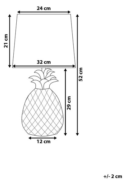 Asztali lámpa PINEAPPLE Kerámia Arany