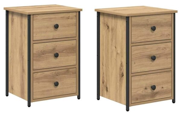 VidaXL Éjjeliszekrény fiókkal 2 pcs Barna 40 x 36 x 60 cm