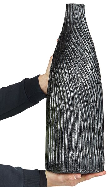 Dekor váza FLORENTIA Kerámia 50 cm Fekete