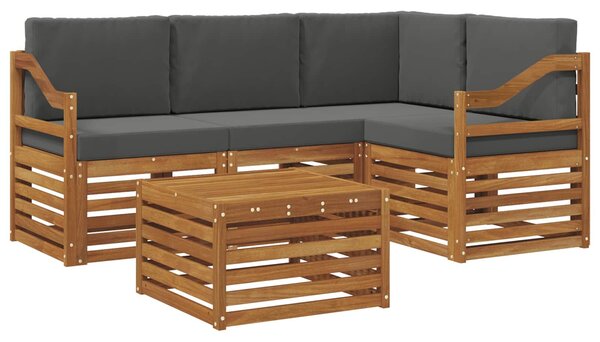 VidaXL Kültéri kanapé szett párnával 5 pcs Természetes és antracit