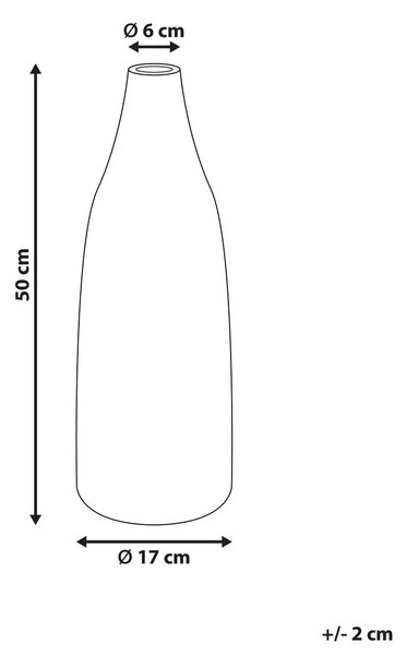 Dekor váza FLORENTIA Kerámia 50 cm Fekete