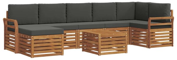 VidaXL Kültéri kanapé szett 8 pcs Természetes és antracit Tömör Akácfa