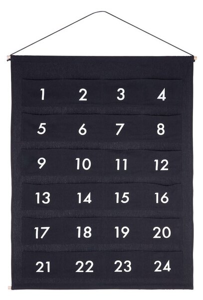 Adventi naptár, fekete 100 x 75 cm
