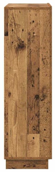 VidaXL Asztal polcokkal ajtóval Régi fa 71.5 x 31.5 x 106.5 cm Faanyag