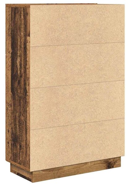 VidaXL Asztal polcokkal ajtóval Régi fa 71.5 x 31.5 x 106.5 cm Faanyag