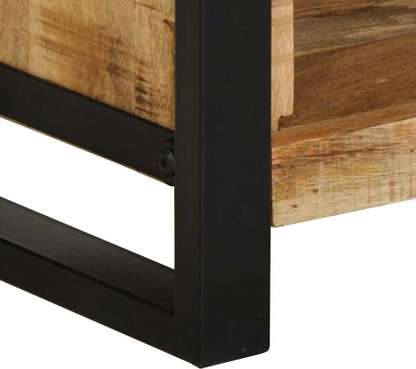 VidaXL Éjjeliszekrény polcokkal Barna 40 x 30 x 80 cm Tömör mangófa