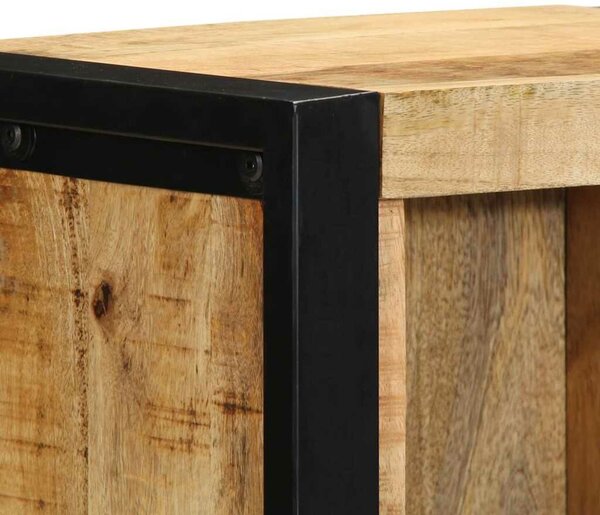 VidaXL Éjjeliszekrény polcokkal Barna 40 x 30 x 80 cm Tömör mangófa