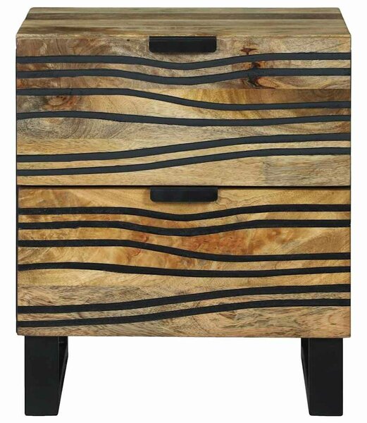 VidaXL Éjjeliszekrény 2 pcs Barna 40 x 33 x 46 cm tömör mangófa
