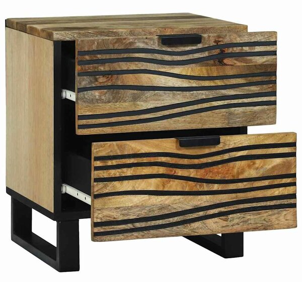 VidaXL Éjjeliszekrény 2 pcs Barna 40 x 33 x 46 cm tömör mangófa