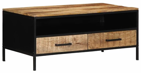 VidaXL Dohányzóasztal fiókkal Barna 90 x 50 x 40 cm Tömör mangófa