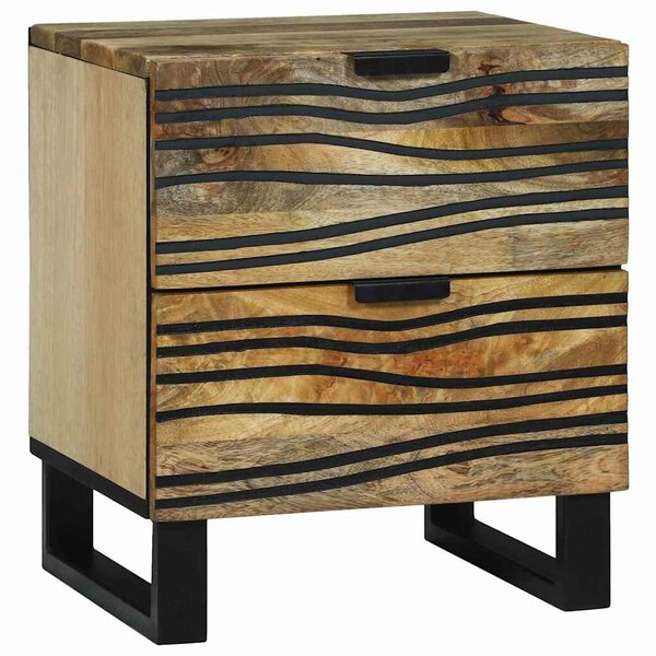 VidaXL Éjjeliszekrény 2 pcs Barna 40 x 33 x 46 cm tömör mangófa