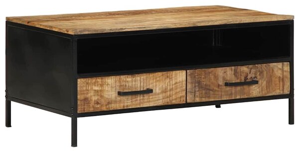VidaXL Dohányzóasztal fiókkal Barna 90 x 50 x 40 cm Tömör mangófa