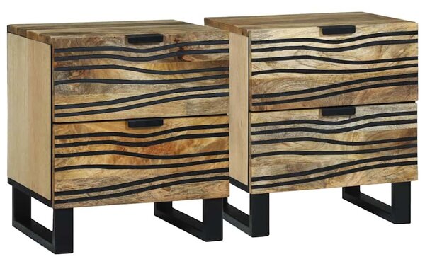 VidaXL Éjjeliszekrény 2 pcs Barna 40 x 33 x 46 cm tömör mangófa
