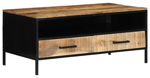 VidaXL Dohányzóasztal fiókkal Barna 90 x 50 x 40 cm Tömör mangófa