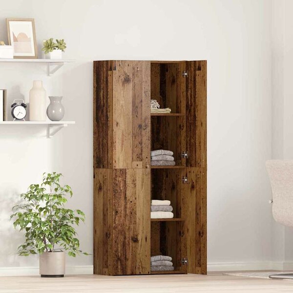 VidaXL Irodai szekrény polcokkal 2 pcs Régi fa 60 x 32 x 153 Faanyag