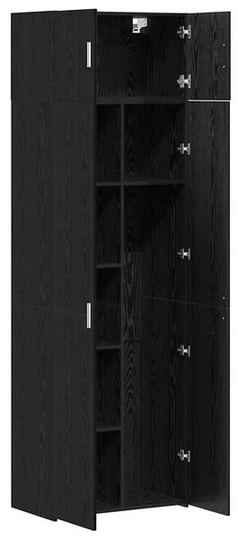 VidaXL tárolószekrény Fekete tölgy 70x42.5x225 cm Mérnöki Fa