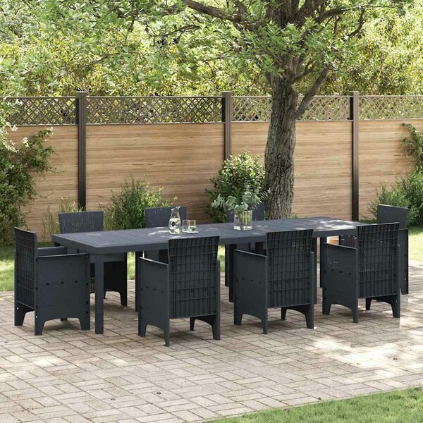 VidaXL Kerti Asztal Antracit 300 x 100 x 73 cm polirattan