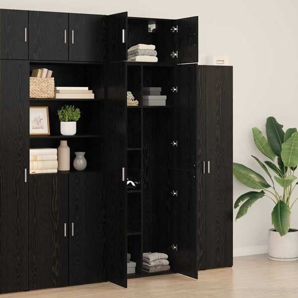 VidaXL tárolószekrény Fekete tölgy 70x42.5x225 cm Mérnöki Fa