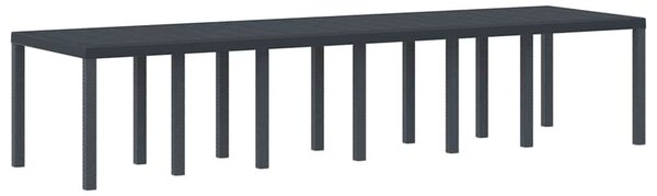 VidaXL Kerti Asztal Antracit 350 x 100 x 73 cm polirattan