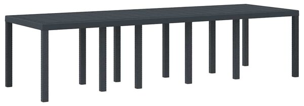 VidaXL Kerti Asztal Antracit 300 x 100 x 73 cm polirattan