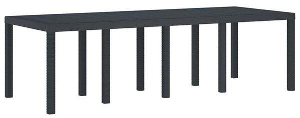 VidaXL Kerti Asztal Antracit 250 x 100 x 73 cm polirattan