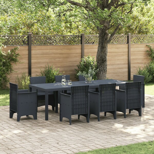 VidaXL Kerti Asztal Antracit 250 x 100 x 73 cm polirattan