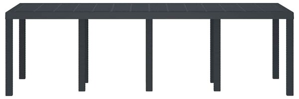 VidaXL Kerti Asztal Antracit 250 x 100 x 73 cm polirattan