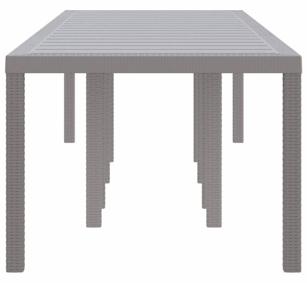 VidaXL Kerti Asztal Világosszürke 300 x 100 x 73 cm polirattan