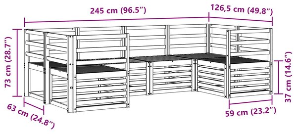 VidaXL Szegmentált kanapé szett 6 pcs Természetes