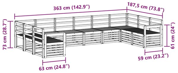 VidaXL Szegmentált kanapé szett 10 pcs Természetes