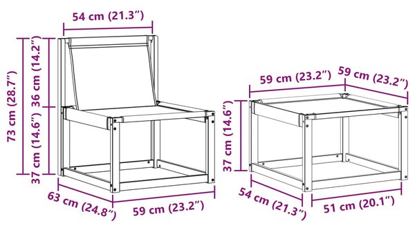 VidaXL Kültéri kanapé szett 4 pcs Természetes és Világosszürke