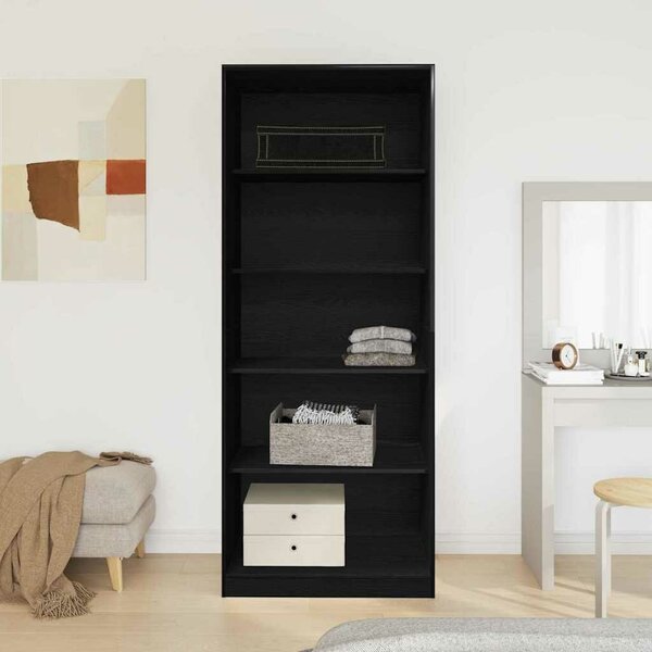 VidaXL Ruhásszekrény polcokkal Fekete tölgy 80 x 50 x 200 cm Faanyag