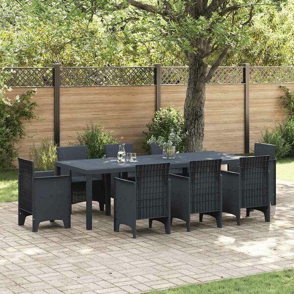 VidaXL Kerti Asztal Antracit 250 x 100 x 73 cm polirattan