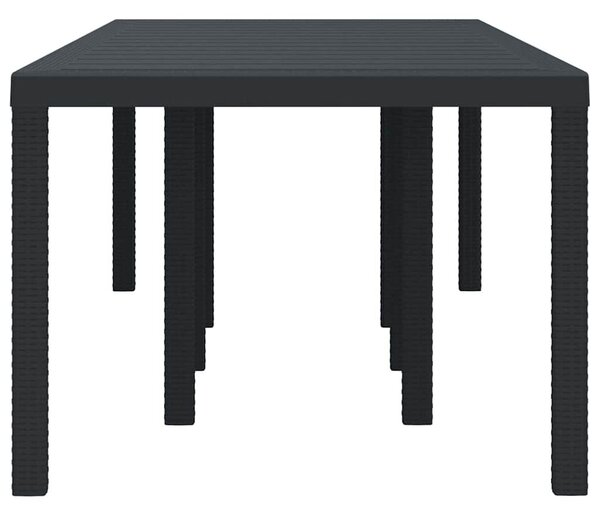 VidaXL Kerti Asztal Antracit 250 x 100 x 73 cm polirattan