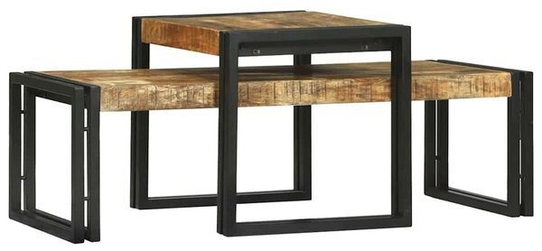 VidaXL Dohányzóasztal 2 pcs Barna 48 x 40 x 40 cm tömör mangófa