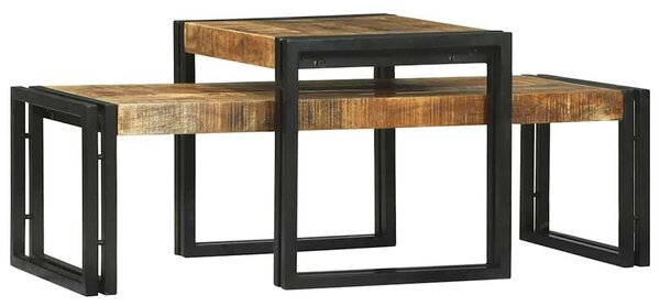 VidaXL Dohányzóasztal 2 pcs Barna 48 x 40 x 40 cm tömör mangófa