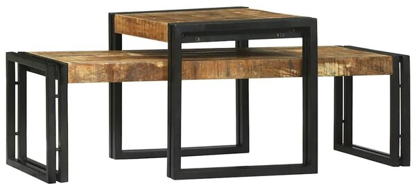 VidaXL Dohányzóasztal 2 pcs Barna 48 x 40 x 40 cm tömör mangófa