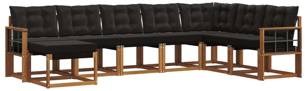 VidaXL Kültéri kanapé szett párnával 8 pcs Természetes és fekete