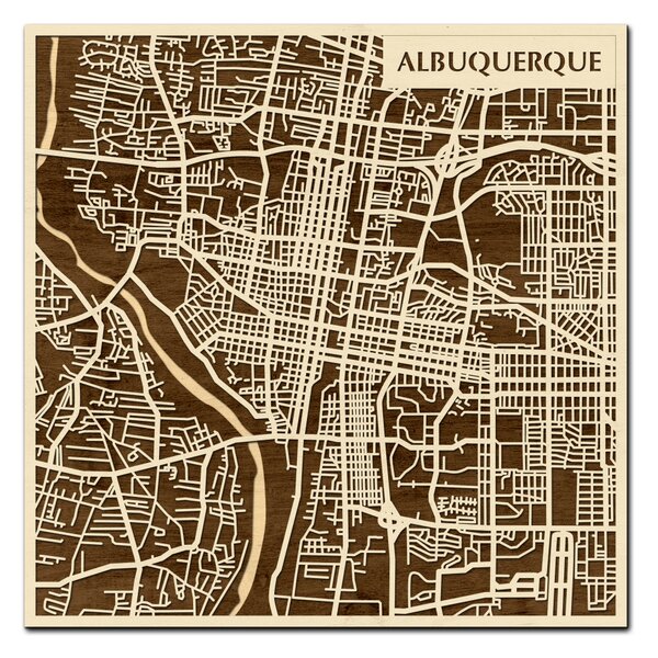 Albuquerque 3D fa várostérkép fali dekoráció – Natura Products