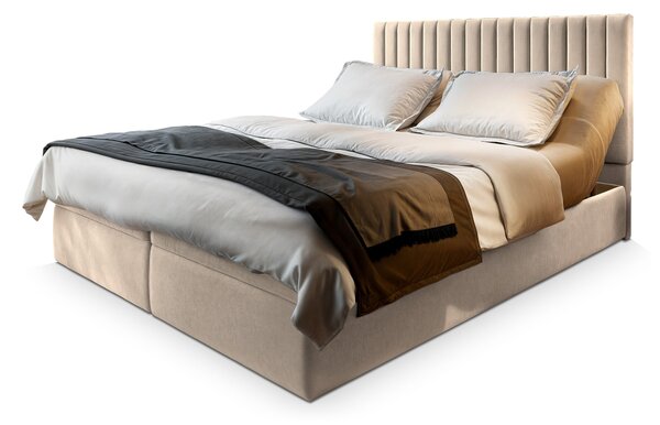 MURLO ágyneműtartós boxspring ágy 140x200 - bézs