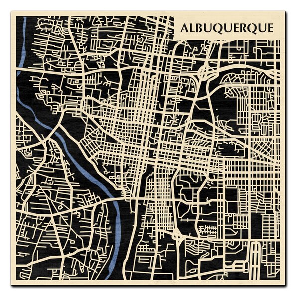Albuquerque 3D fa várostérkép fali dekoráció – Natura Products
