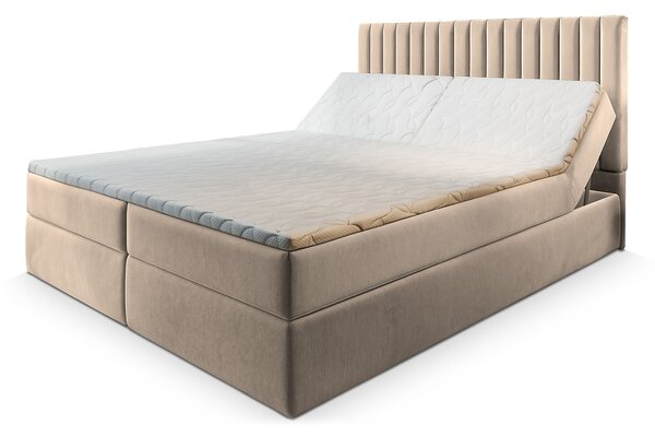 MURLO ágyneműtartós boxspring ágy 140x200 - bézs