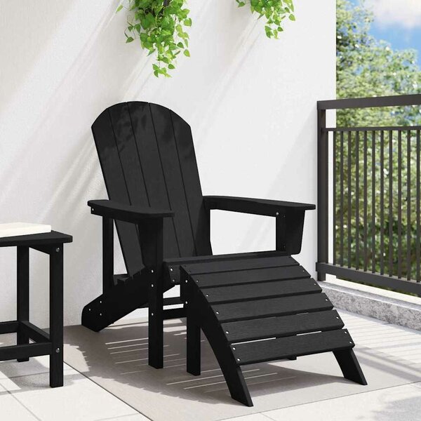 VidaXL Adirondack szék Fekete 82 x 74 x 92 cm HDPE