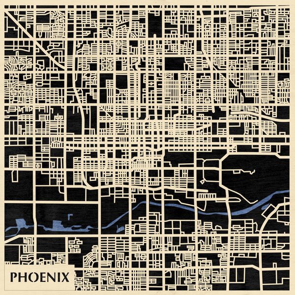 Phoenix 3D fa várostérkép fali dekoráció – Natura Products