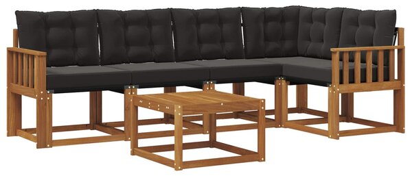 VidaXL Kültéri kanapé szett párnával 6 pcs Természetes és fekete