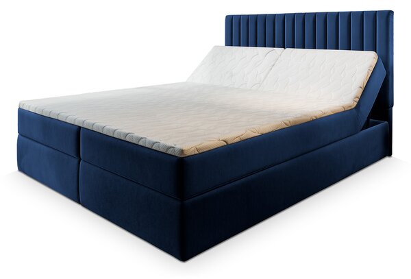 MURLO ágyneműtartós boxspring ágy 160x200 - királykék