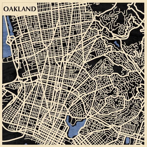 Oakland 3D fa várostérkép fali dekoráció – Natura Products