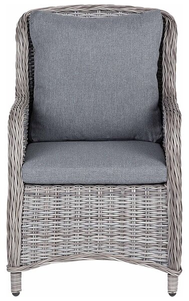 Kétdarabos székszett ülőpárnával CASCAIS PE Rattan Szürke